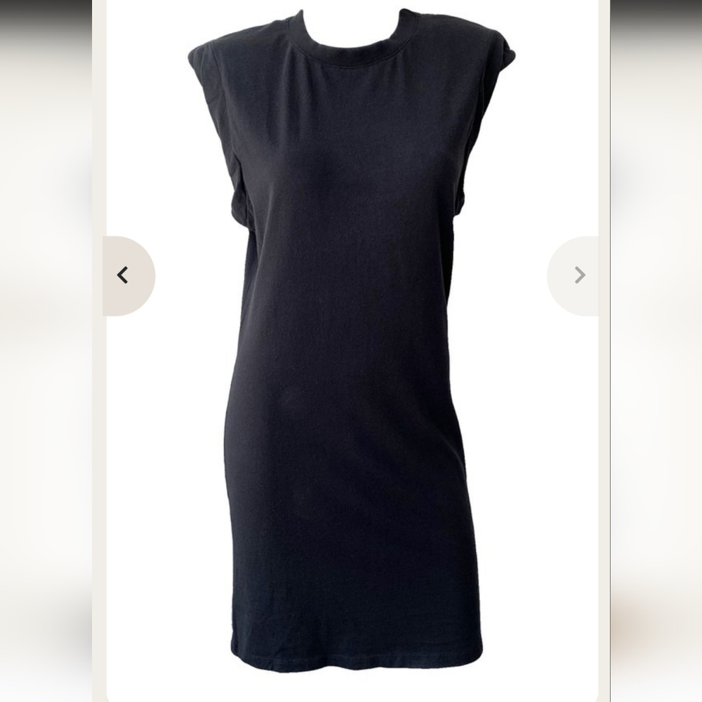 THE Range jersey padded black muscle mini dress crewneck in size Small NWT - Picture 2 of 7